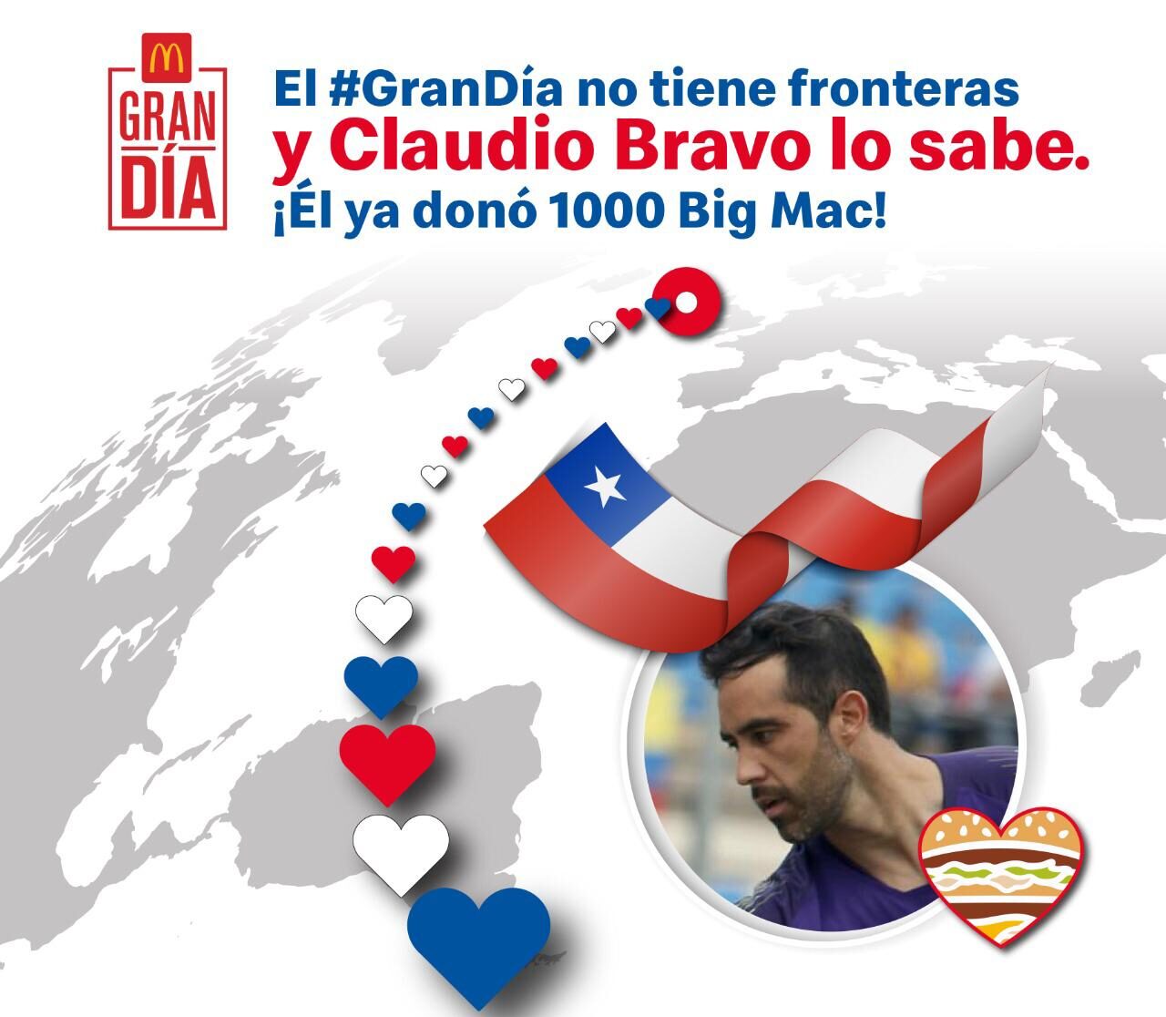 [Chile] Claudio Bravo motiva a los chilenos comprando ¡1000 hamburguesas Big Mac!