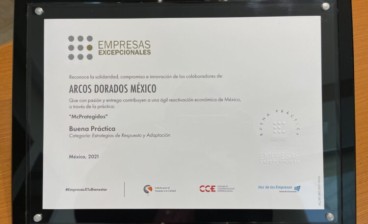 [México] Arcos Dorados entre las 100 empresas con el Reconocimiento Empresas Excepcionales 2021