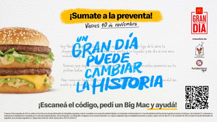 [Argentina] Llega el Gran Día: McDonald’s te invita a participar de la preventa y ayudar a quienes más lo necesitan