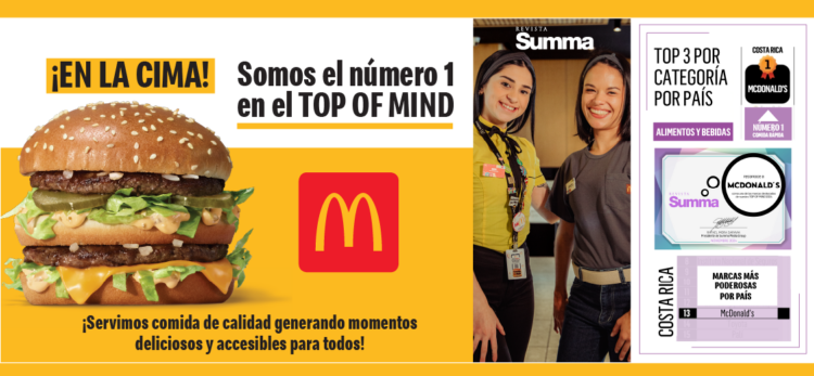 [Costa Rica] McDonald’s reconocida entre las 30 marcas más poderosas del país